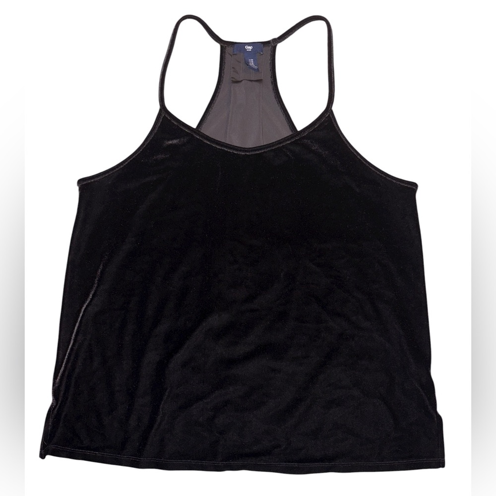 GAP Black Velvet Spaghetti Strap Tank Top